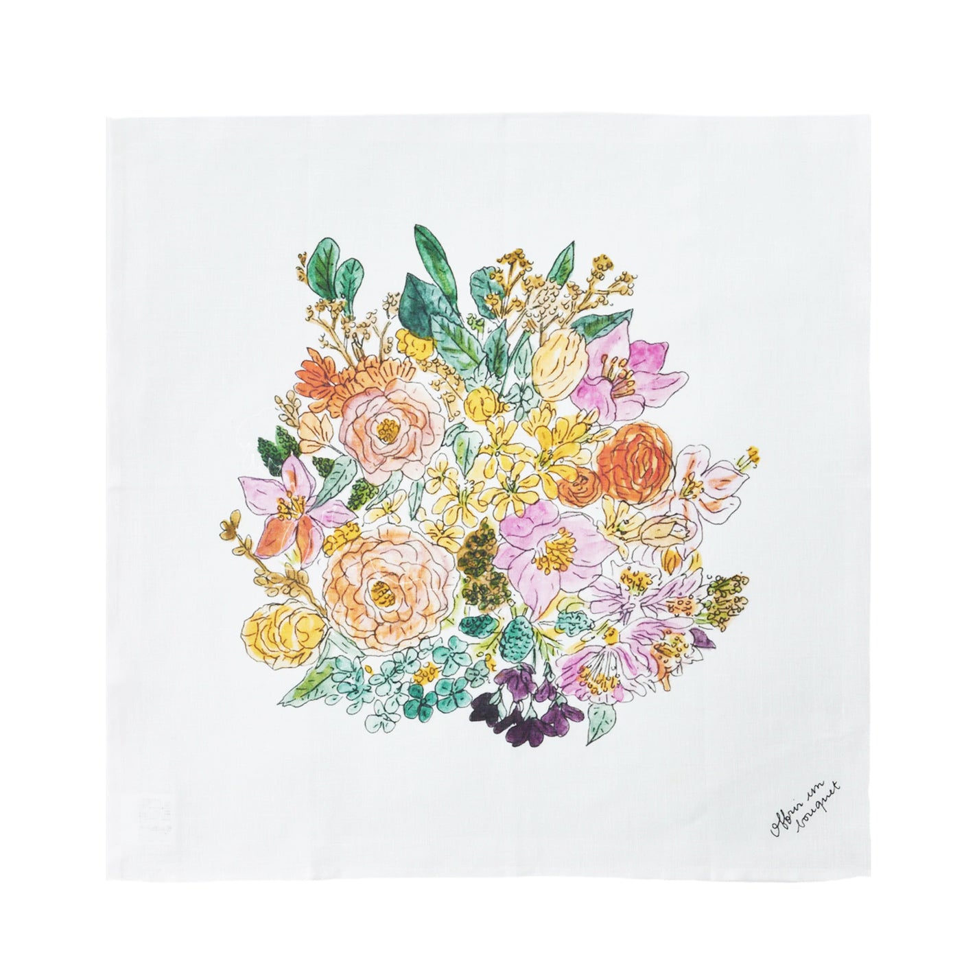 Fog Linen Work Handkerchief - Isabelle Boinot Garden Bouquet