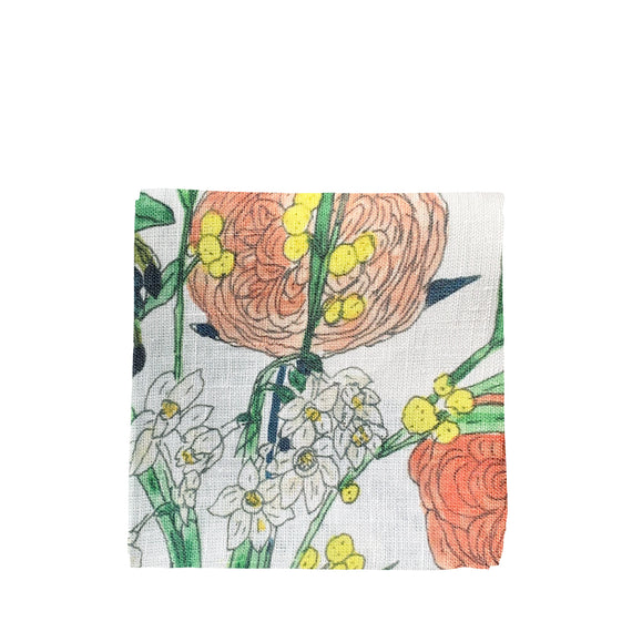 Fog Linen Work Isabelle Boinot Handkerchief: Spring Flowers