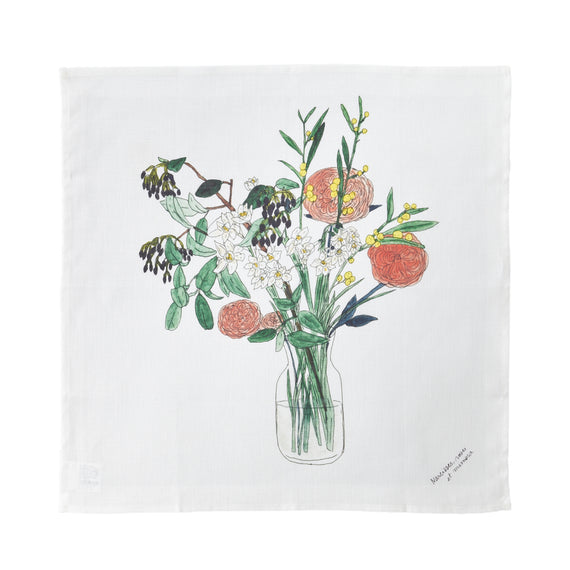 Fog Linen Work Isabelle Boinot Handkerchief: Spring Flowers