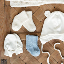 Fog Linen Work Baby Pile Socks: Blue