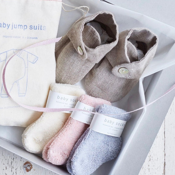 Fog Linen Work Baby Socks - Pink