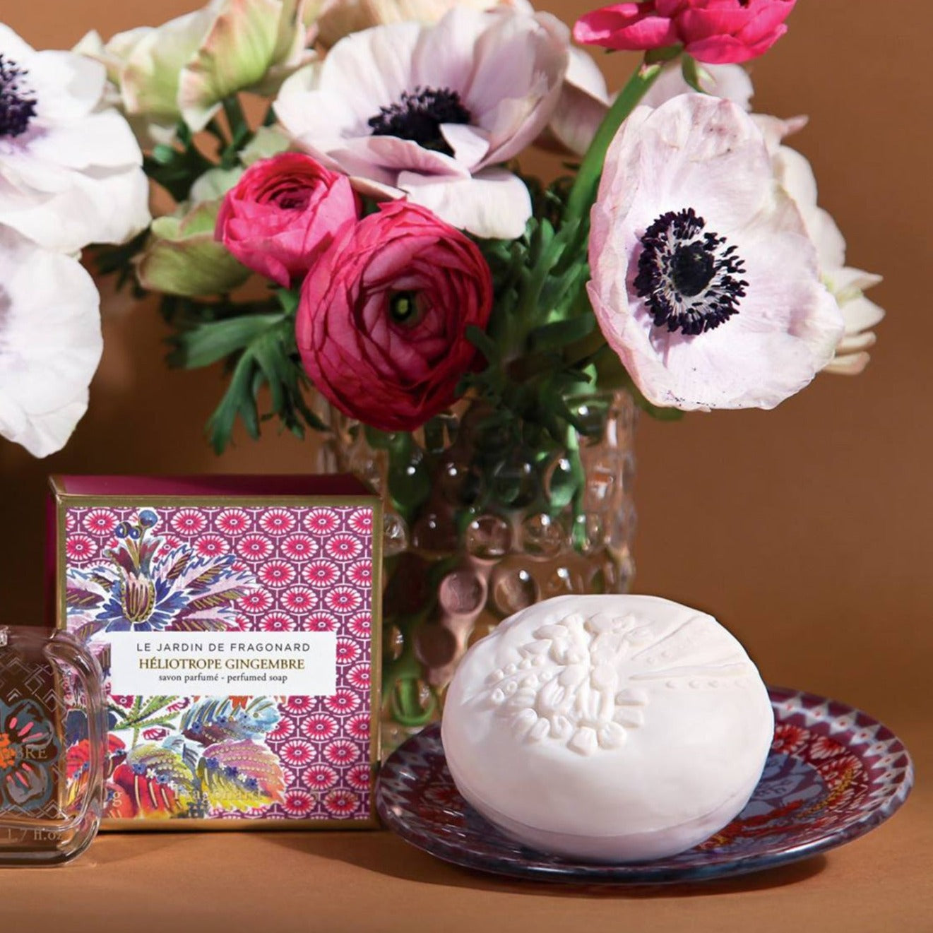 Fragonard Heliotrope Gingembre Perfumed Soap &  Dish