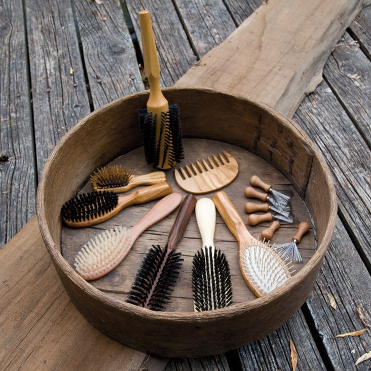 Redecker Oval Beechwood Hair Brush - Pins