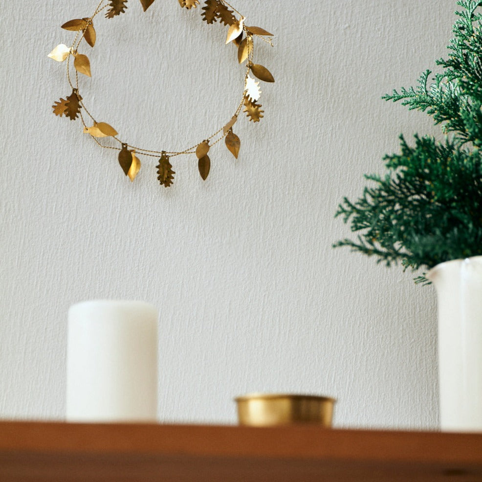 Fog Linen Work Brass Garland Leaf