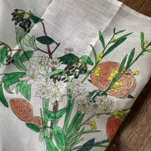 Fog Linen Work Isabelle Boinot Handkerchief - Spring Flowers in Vase