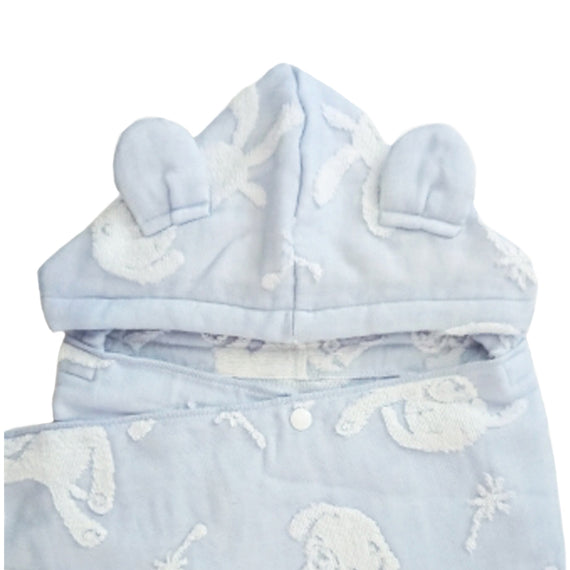 Kontex Macaron Hooded Towel - Blue Puppy