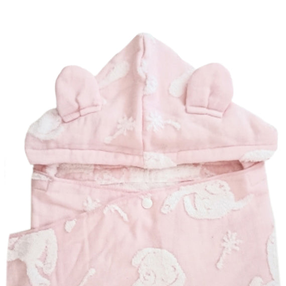Kontex Macaron Hooded Towel - Pink Puppy