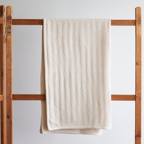 Fog Linen Work Herringbone Cotton Towel (L)