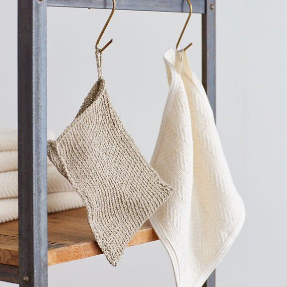 Fog Linen Work Herringbone Cotton Towel (S)