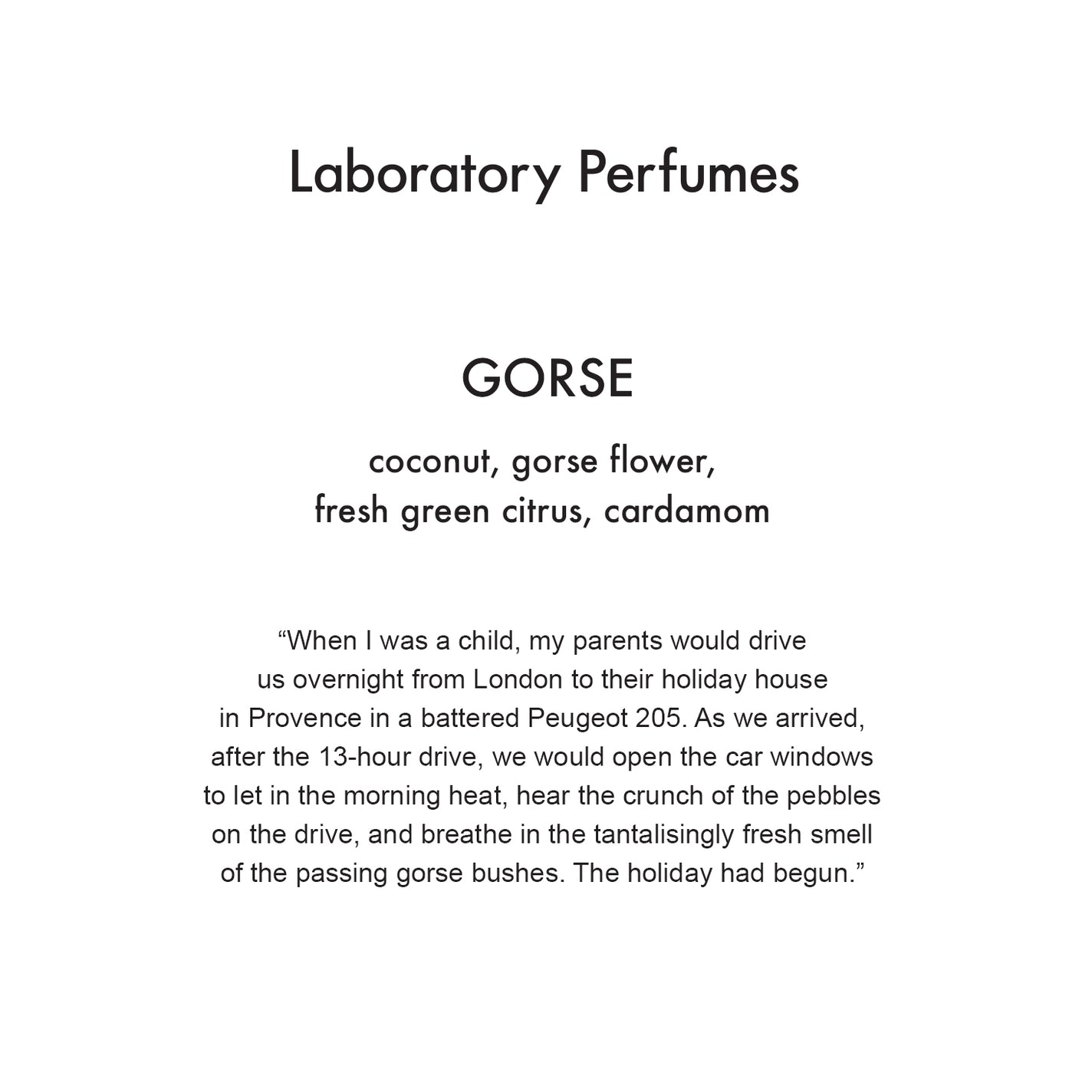 Sample Vial - Laboratory Perfumes Gorse EDT