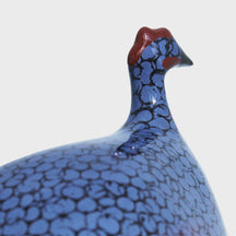 Les Ceramiques de Lussan Pintade (Guinea Fowl) Medium - Black/Blue