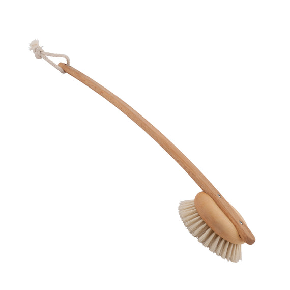 Redecker Beech Wood Round Bath Brush with Handle - 45cm
