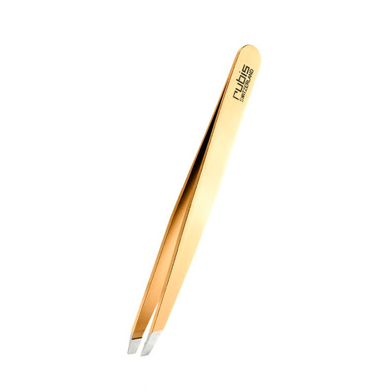 Rubis Swiss Slant Tweezers - Gold