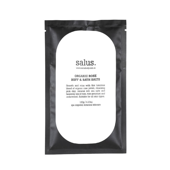 Salus Buff & Bath Salt Sachet - Organic Rose