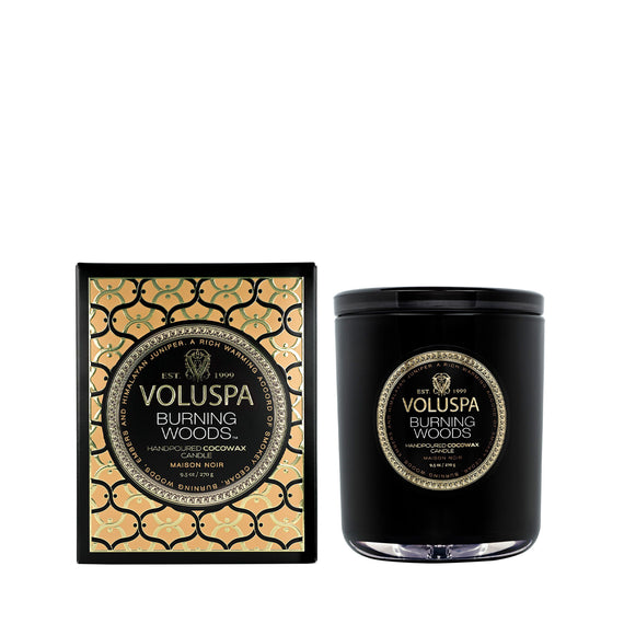 VOLUSPA Burning Woods Classic Boxed Candle