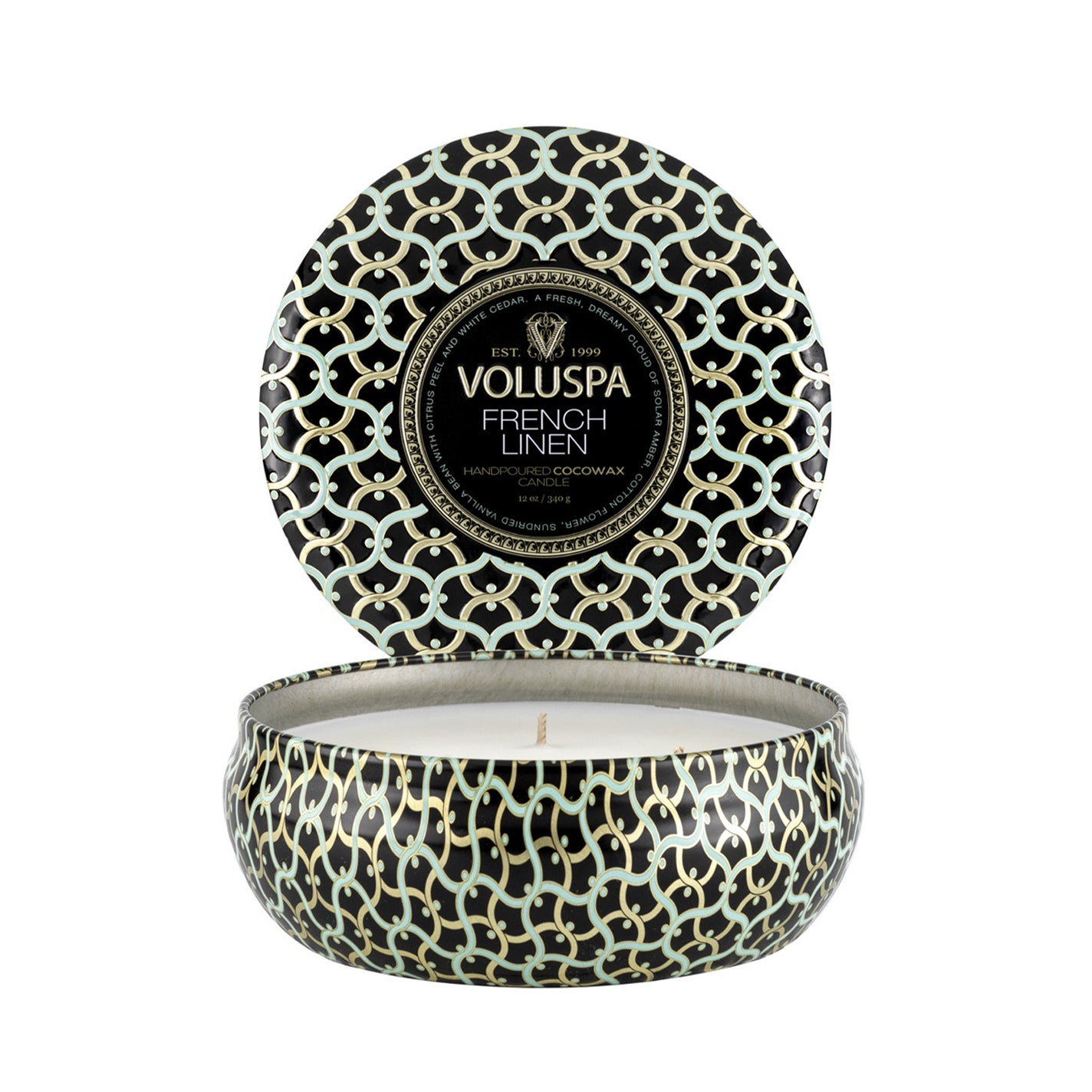 VOLUSPA French Linen 3 Wick Tin Candle