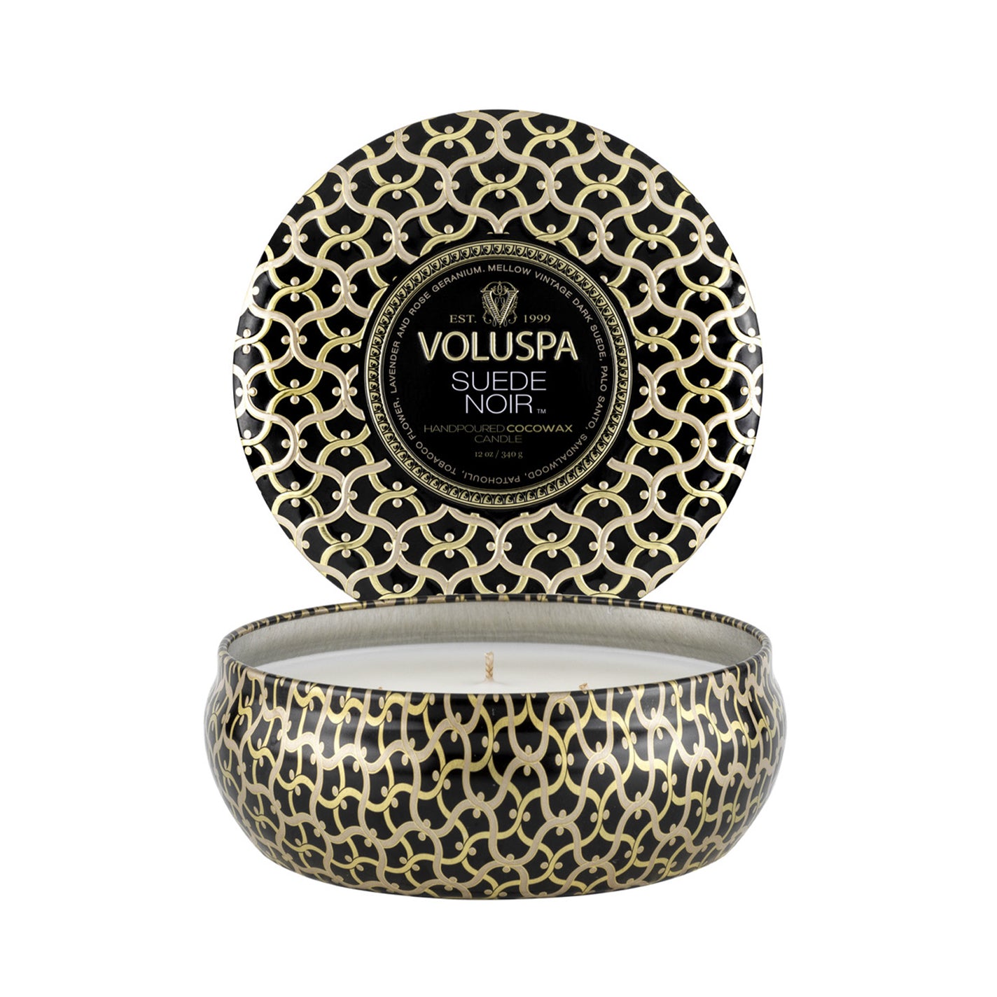 VOLUSPA Suede Noir 3 Wick Tin Candle