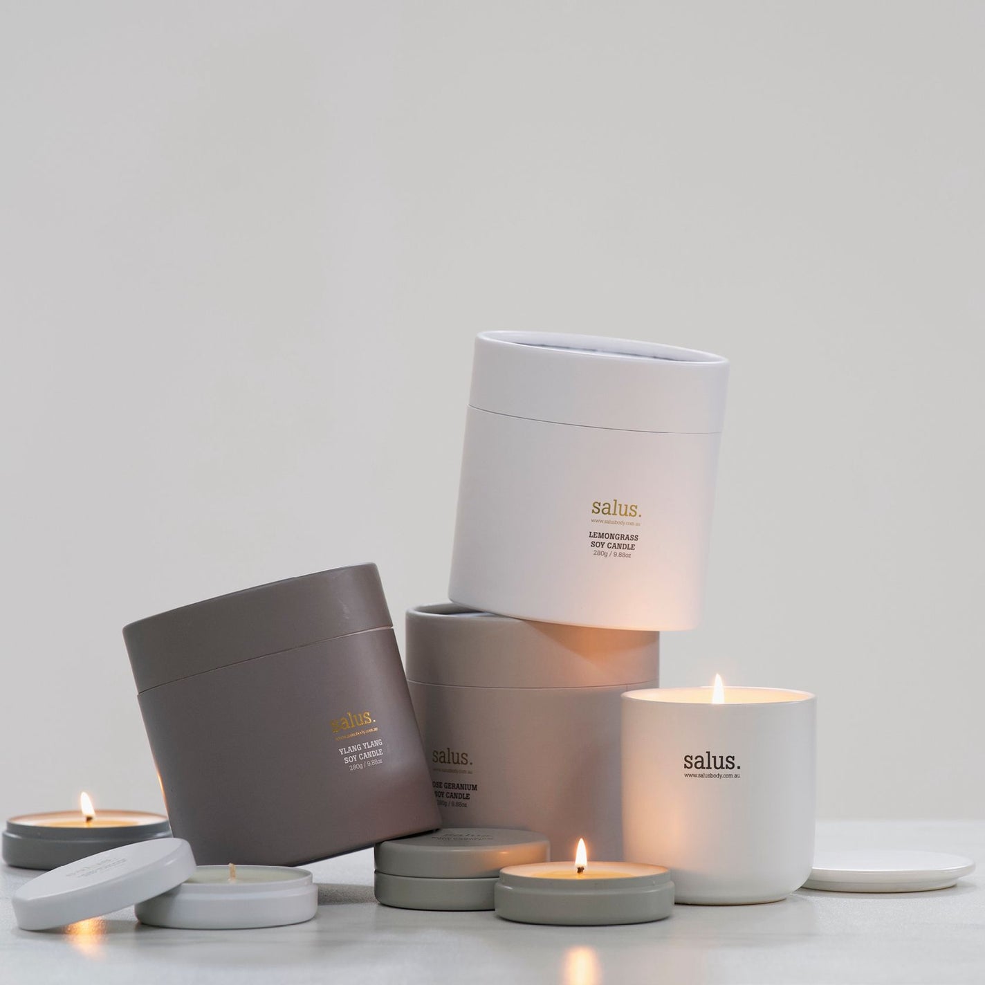 Salus Rose Geranium Poreclain Soy Candle