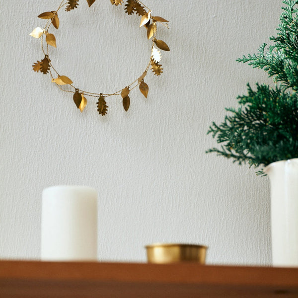 Fog Linen Work Brass Garland Leaf