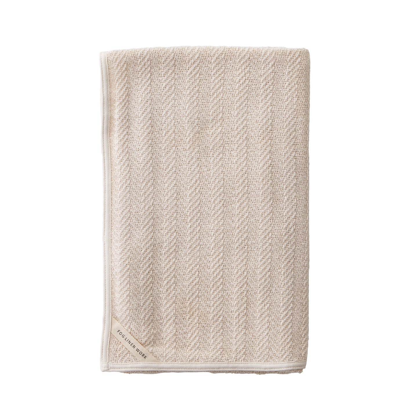 Fog Linen Work Herringbone Cotton Towel (L)