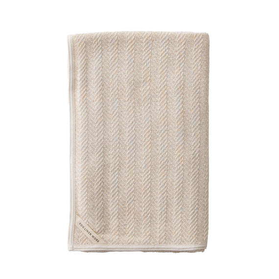 Fog Linen Work Herringbone Cotton Towel (L)