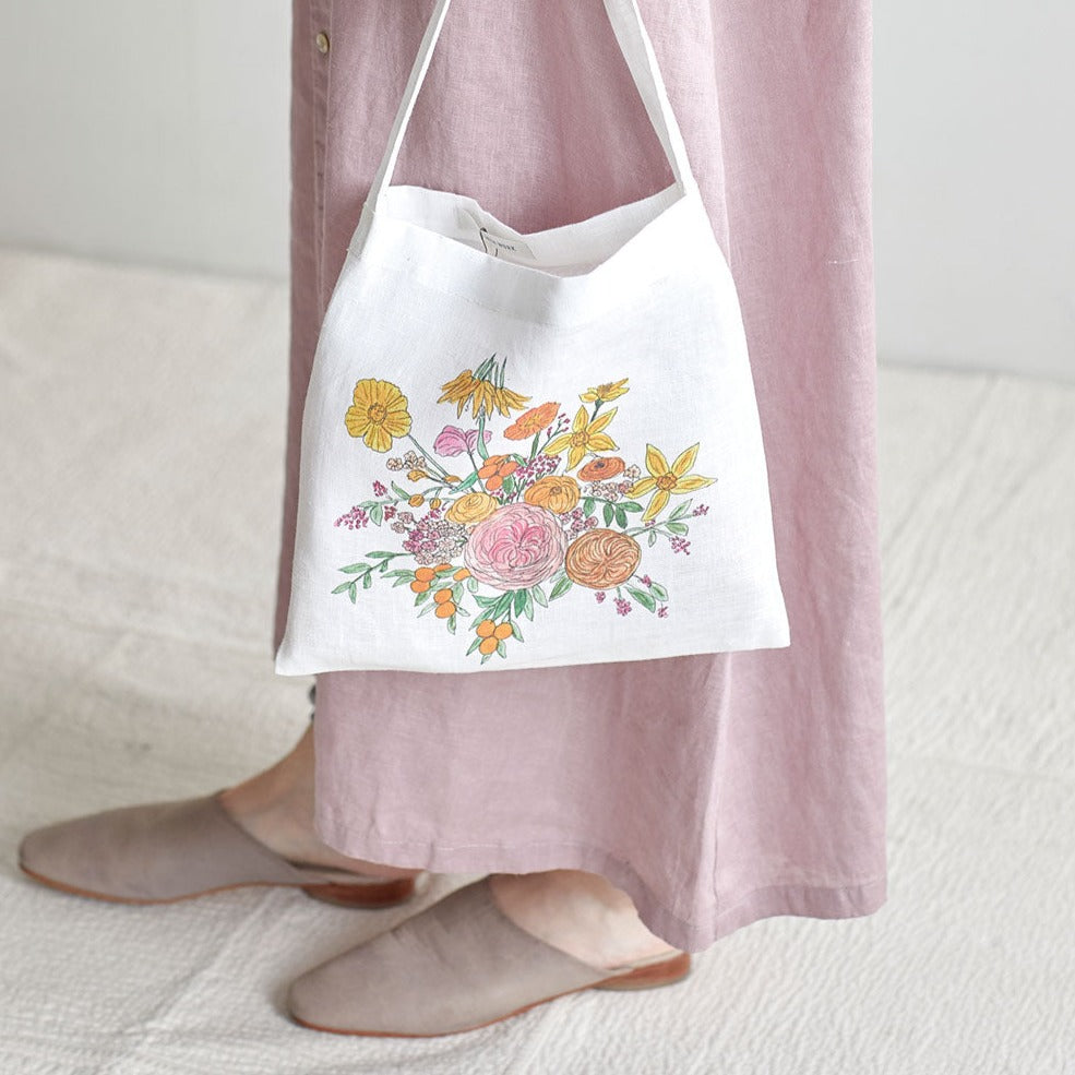 Fog Linen Work Isabelle Boinot Bag: Bouquet