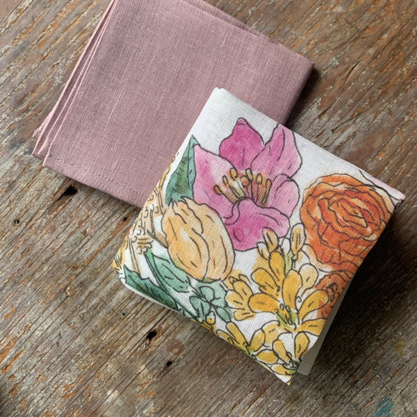 Fog Linen Work Isabelle Boinot Handkerchief: Bouquet