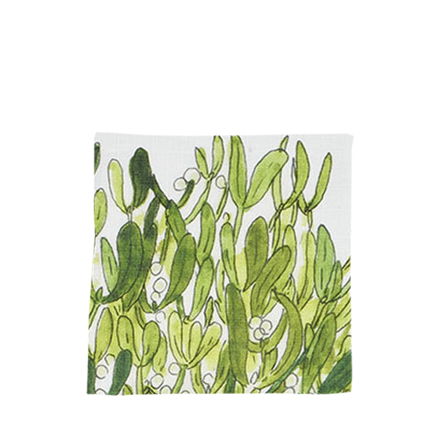 Fog Linen Work Isabelle Boinot Handkerchief: Mistletoe