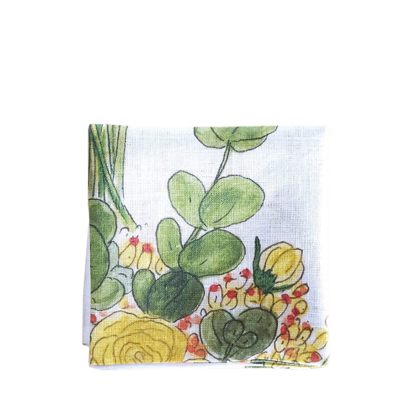 Fog Linen Work Isabelle Boinot Handkerchief: Seasonal Flowers