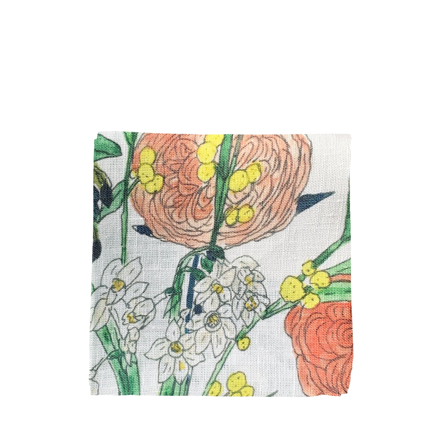 Fog Linen Work Isabelle Boinot Handkerchief: Spring Flowers