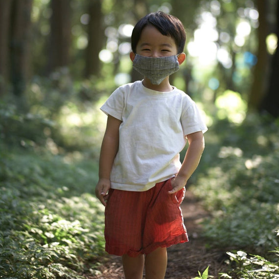 Fog Linen Work Kid's Face Mask: Mia Blue
