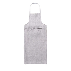 Fog Linen Work Linen Full Apron: Grey White Stripe
