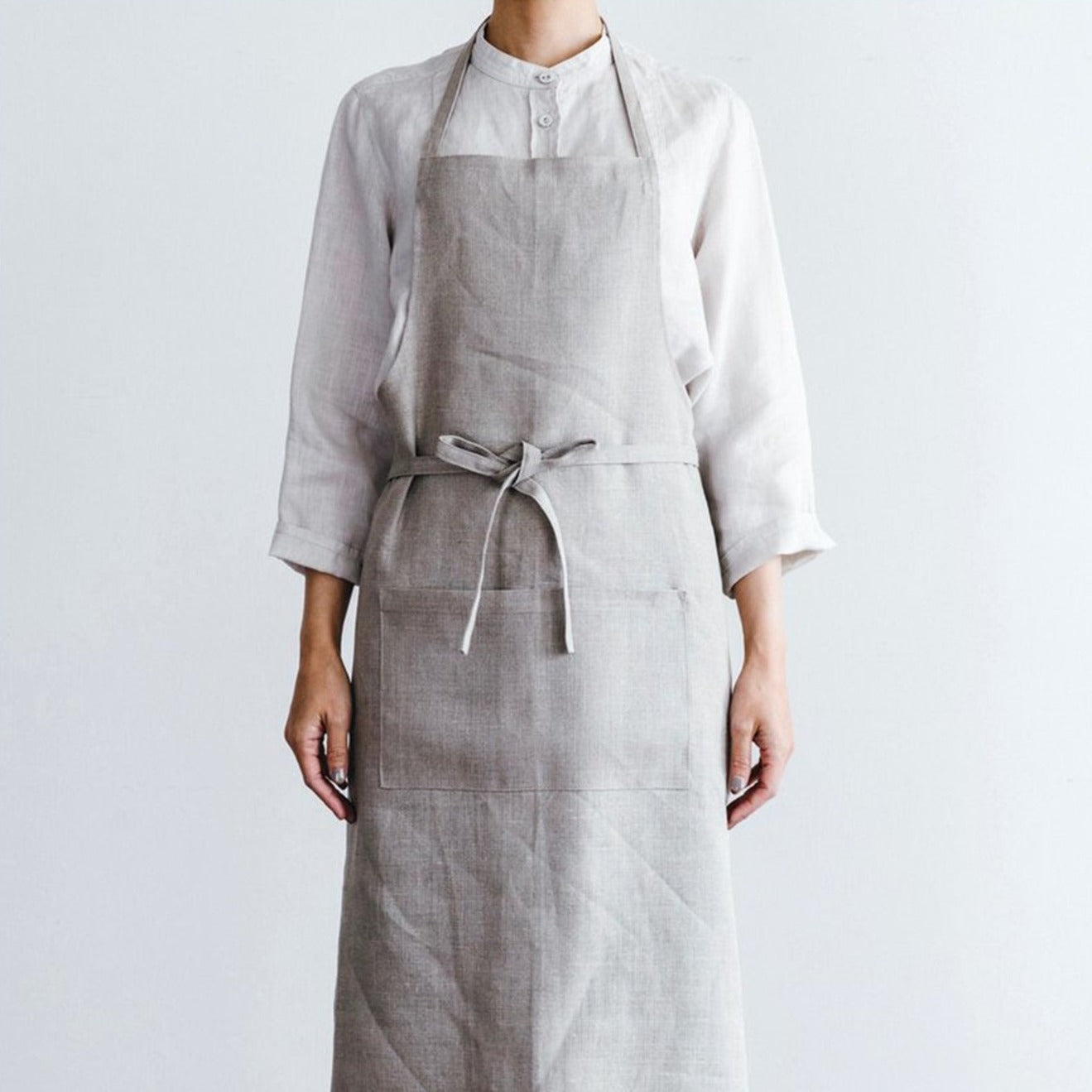 Fog Linen Work Linen Full Apron: Natural: Official Stockist