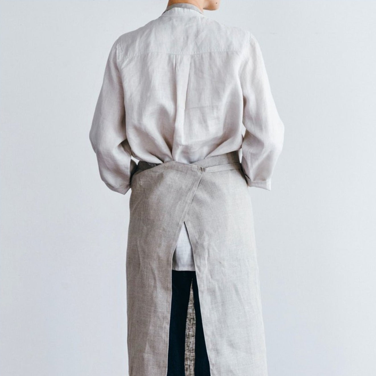 Fog Linen Work Linen Full Apron: Natural: Official Stockist