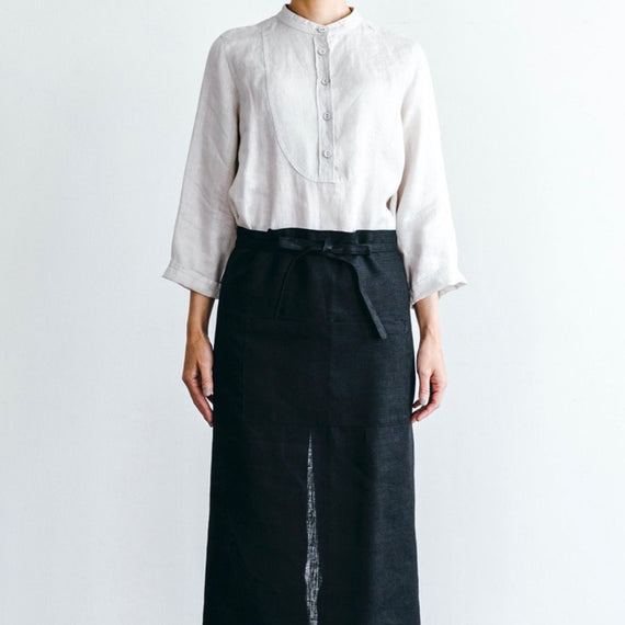 Fog Linen Work Linen Garçon Apron: Black