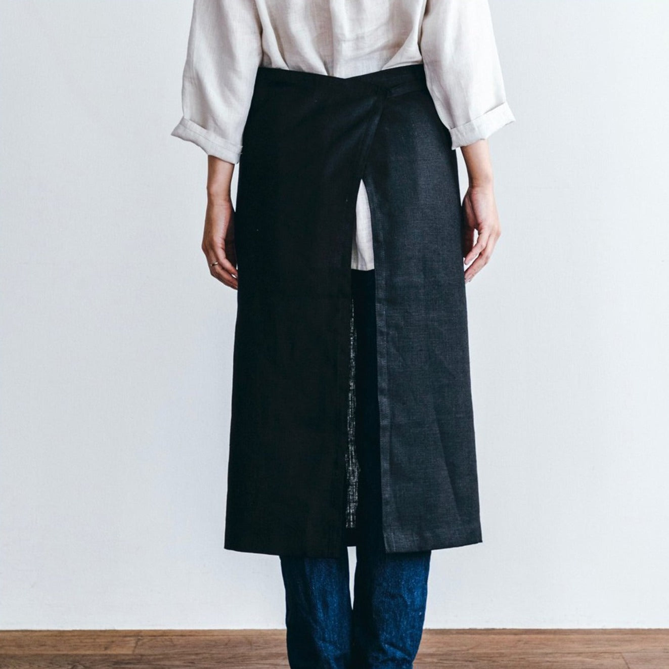 Fog Linen Work Linen Garçon Apron: Black