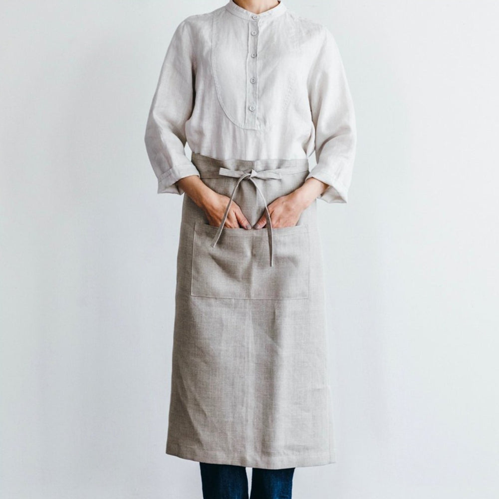 Fog Linen Work Linen Garçon Apron: Natural