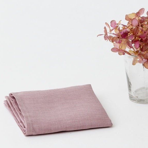 Fog Linen Work Linen Handkerchief: Rose