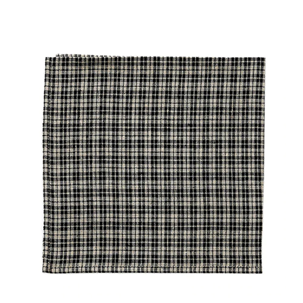 Fog Linen Work Linen Napkin: Black Natural Check