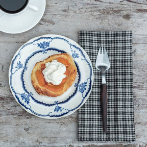 Fog Linen Work Linen Napkin: Black Natural Check