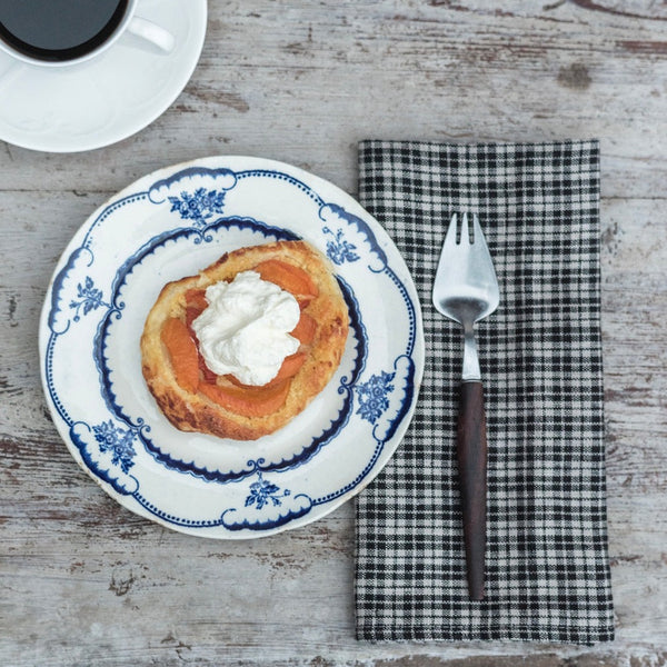 Fog Linen Work Linen Napkin: Black Natural Check