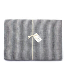 Fog Linen Work Linen Table Cloth (L): Grey White Stripe