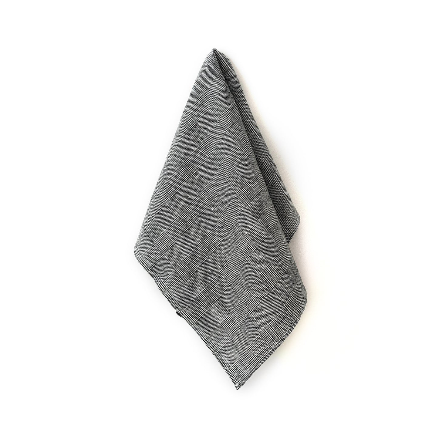 Fog Linen Work Linen Tea Towel: Glen Check