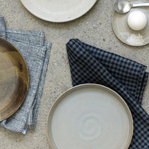 Fog Linen Work Linen Tea Towel: Glen Check