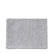 Fog Linen Work Linen Tea Towel: Grey White Stripe