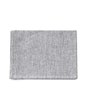 Fog Linen Work Linen Tea Towel: Grey White Stripe
