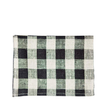 Fog Linen Work Tea Towel - Black + Cream Plaid
