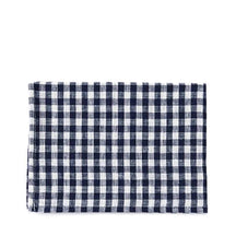 Fog Linen Work Tea Towel - Navy Check