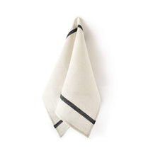 Fog Linen Work Thick Linen Tea Towel: White Navy Stripe