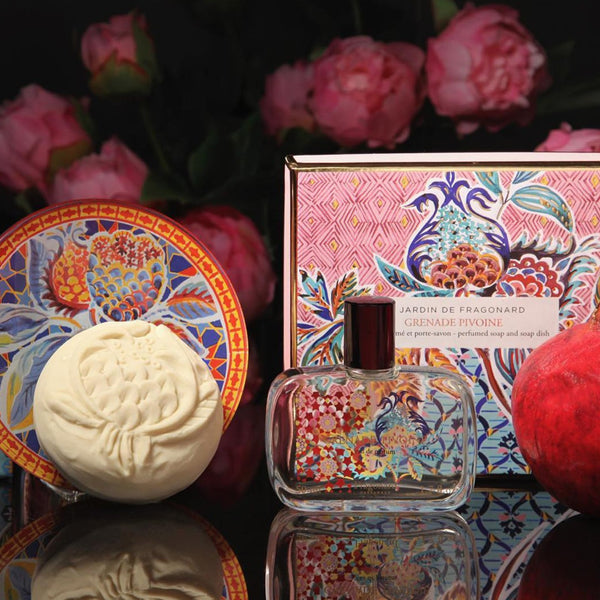 Fragonard Grenade Pivoine Perfumed Soap + Dish